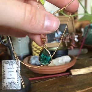 Emerald & gold necklace
